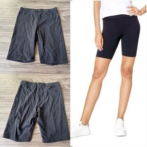 EAG Black Womens Biker Shorts Athleisure Workout 8 inch